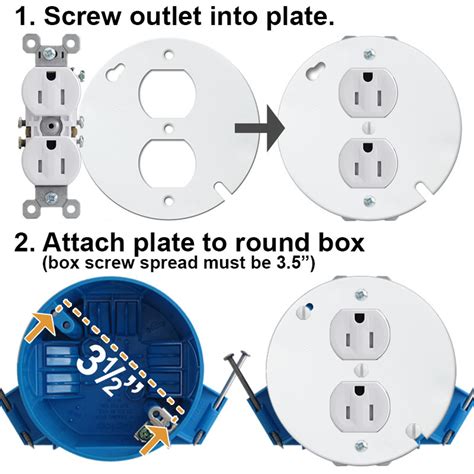 install electrical receptacle in round metal box|4 round ceiling box installation.